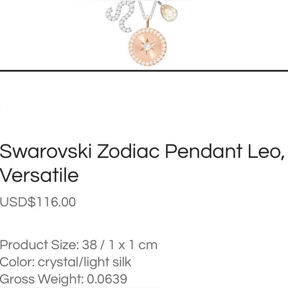 Swarovski Zodiac Pendant - Leo - Picture 2 of 4